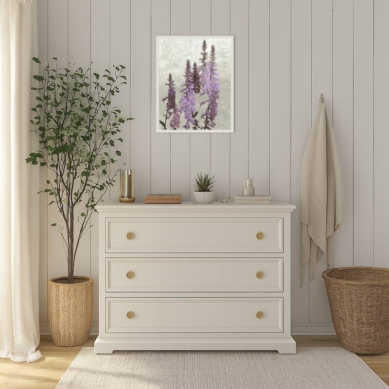 Cloudy Foxgloves No. 1 by Chariklia Zarris Framed Canvas Wall Art Print