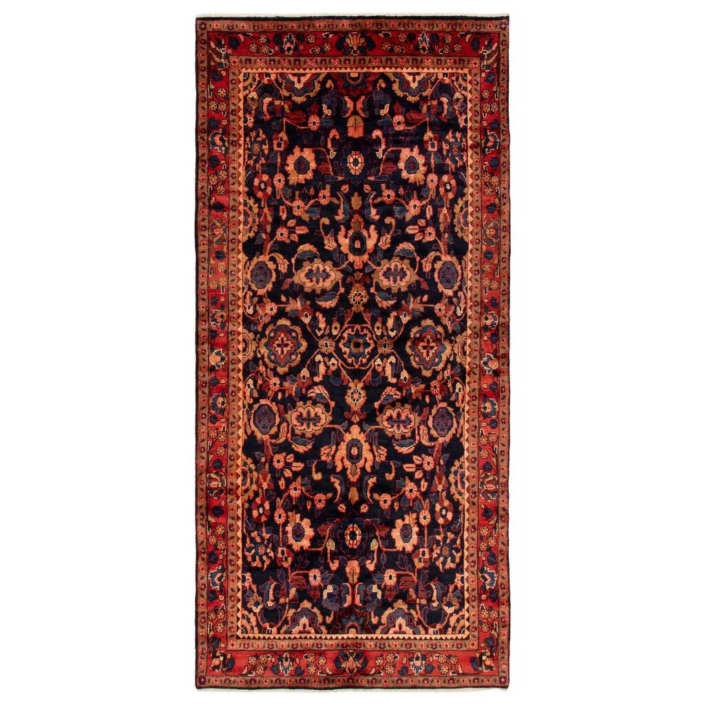 ECARPETGALLERY Hand-knotted Andelz Navy Wool Rug - 5'3 x 11'9