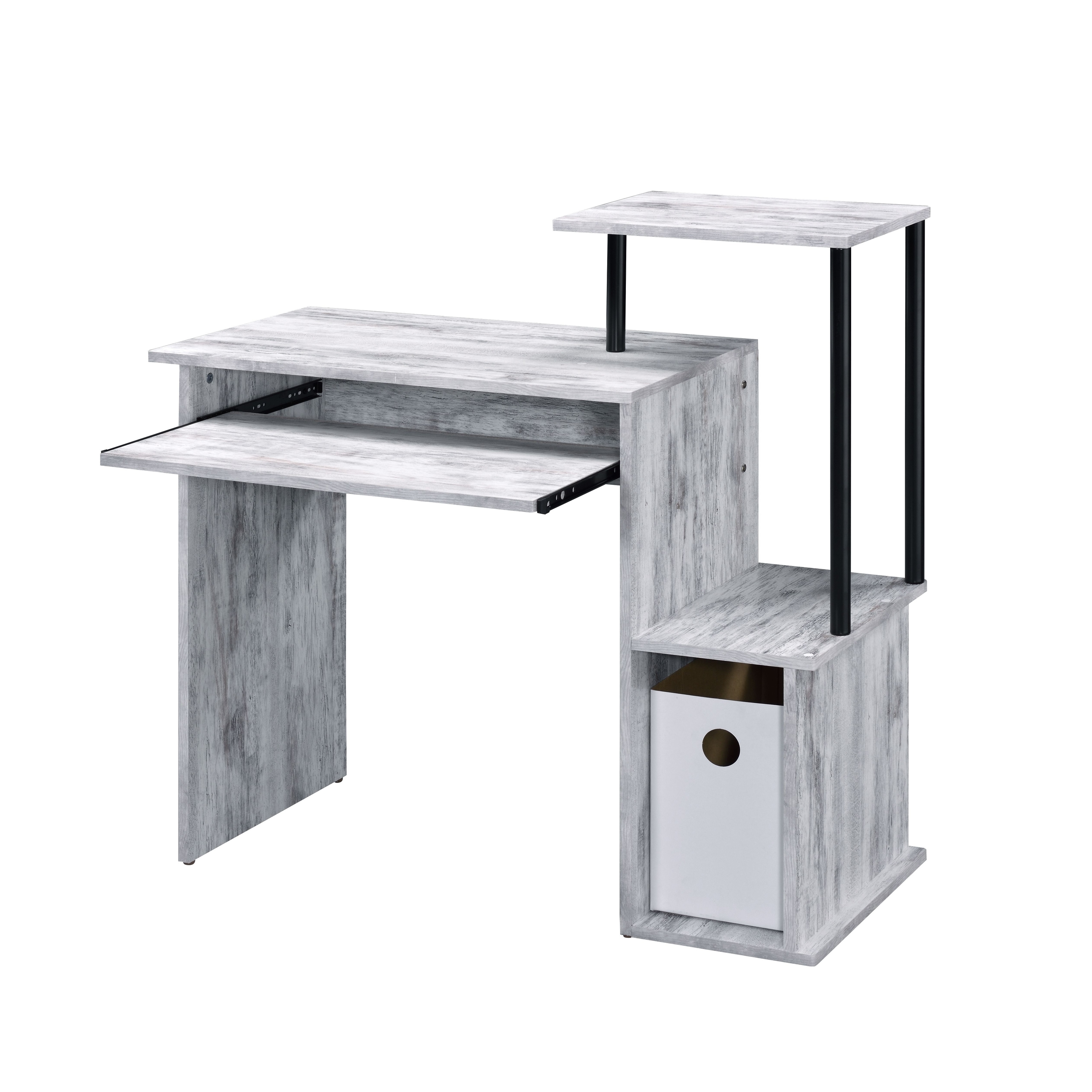 Lyphre Antique White & Black Finish Computer Desk