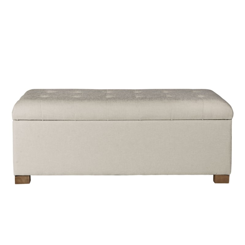 Porch & Den Camero Beige Tufted Storage Bench