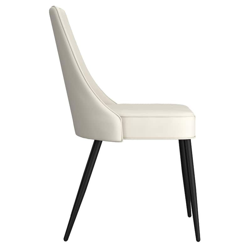 Modern Faux Leather & Metal Dining Chair, Faux Leather, Set of 4