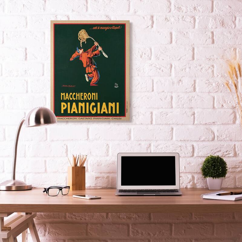 Stupell Maccheroni Pianigiani Vintage Poster Food Design Canvas Wall Art