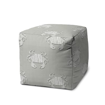 CRABBY LUXE Indoor/Outdoor Pouf - Zipper Cover with Luxury Polyfil Stuffing - 17 x 17 x 17 Cube