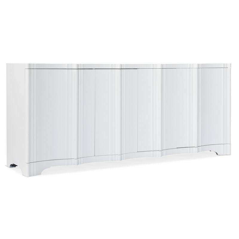 Hooker Furniture 628-55015 Melange 80" Wide 4 Door 1 Drawer Media - White Plaster / Light Blue