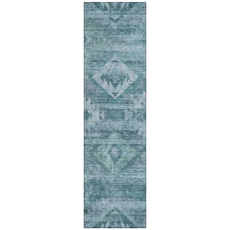Machine Washable Indoor/ Outdoor Chantille Boho Tribal Rug