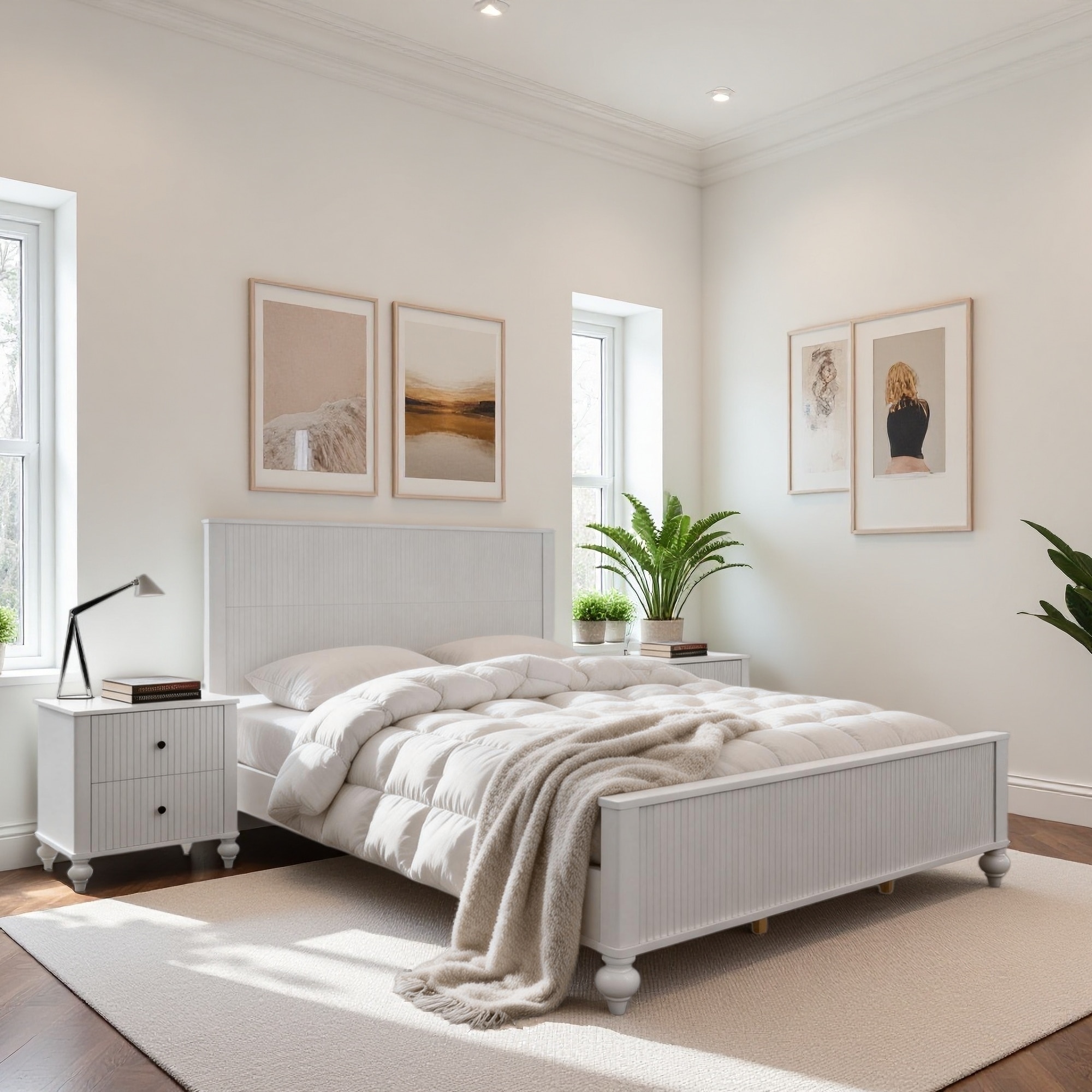 Solid Wood Platform Bed Frame with No Box Spring Needed