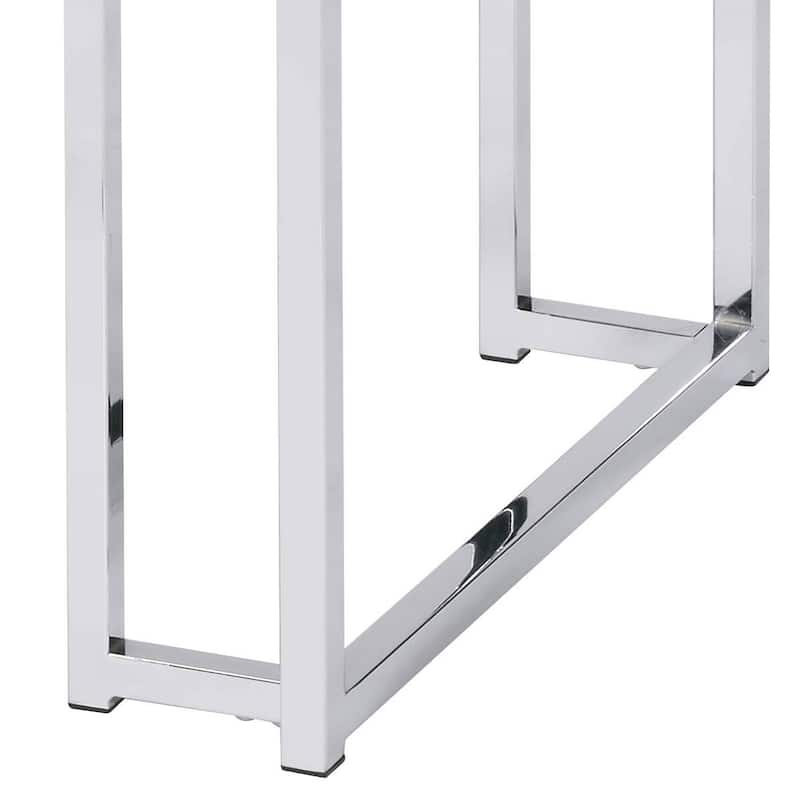 Chafik Natural Oak & Chrome Finish End Table