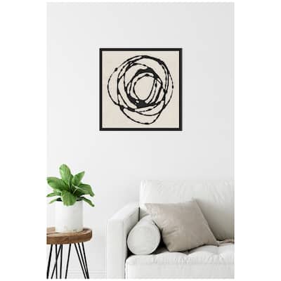 Kate and Laurel Sylvie Flowing Circle Abstract Framed Canvas by The Creative Bunch Studio