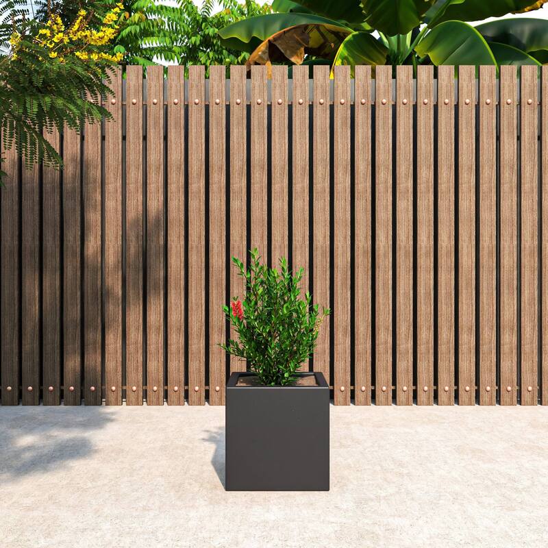 Fern Modern Square Fiberstone and MGO Clay Planter with Drainage for Indoor & Outdoor Home Office Patio Yard Decor