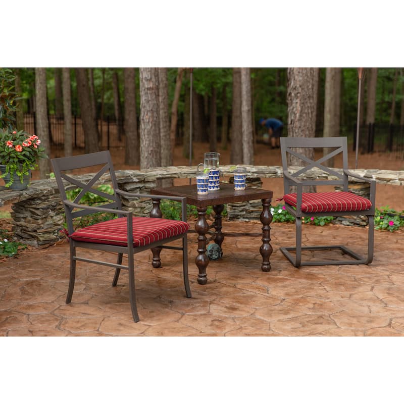 20 inch square Sunbrella stripe seat pad (2 pack)