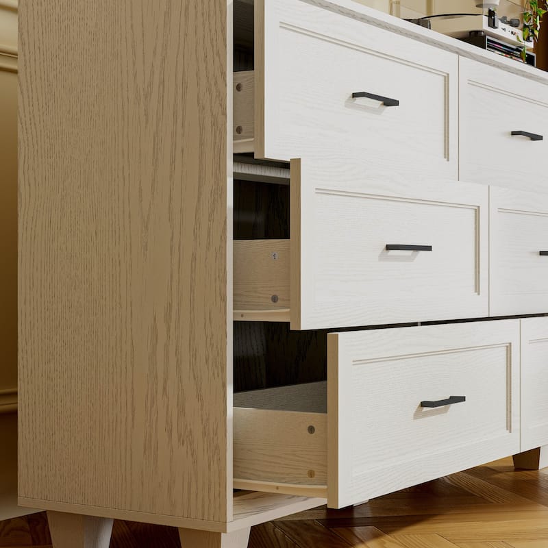 Modern Wooden Chest of Drawers with 6 Spacious Storage Compartments, Dark Brown Entryway Cabinet Dresser