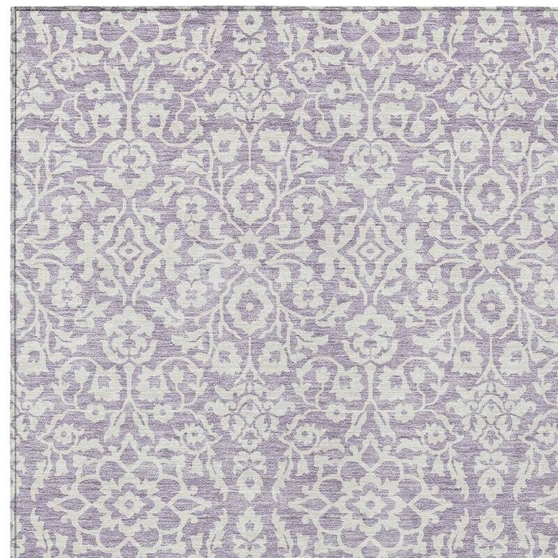 HomeRoots Damask Traditional Rectangle Outdoor Rug
