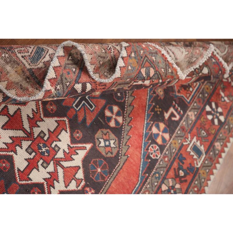 Hand Knotted Oriental 100% Wool Carpet Traditional Tribal Greys & Charcoal Hamedan Area Rug - 7' 1'' X 4' 2''