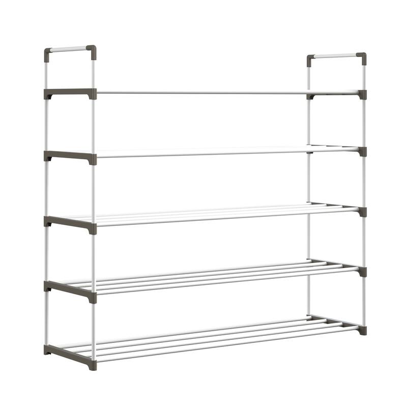 Shoe Rack - Shoe Organizer for Closet, Bathroom, Entryway by Home-Complete (White)