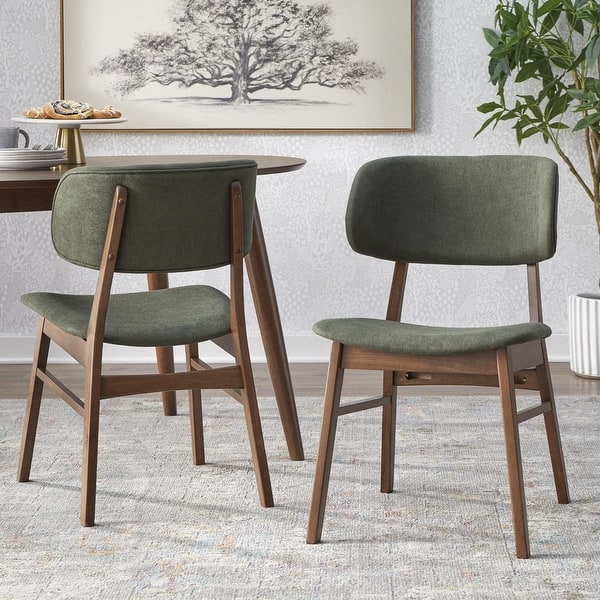 Lifestorey Rory Solid Wood Dining Chair (Set of 2) - Emerald Green