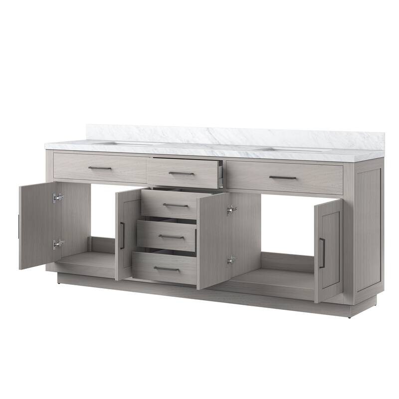 Abbey Bath Vanity with Carrara Marble Top and Sink