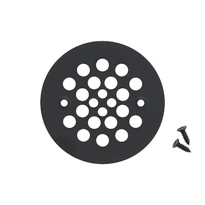 4.25" Round Shower Drain Cover in Matte Black - YES