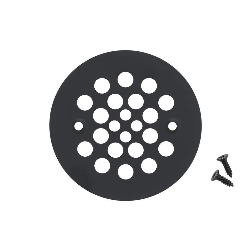 4.25" Round Shower Drain Cover in Matte Black - YES