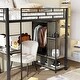 preview thumbnail 4 of 15, Metal Twin Size Loft Bed with Built-in Wardrobe,Desk and Shelves