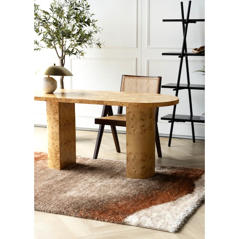 Orange Taupe Cream Sandbanks Soft Living Room Rug