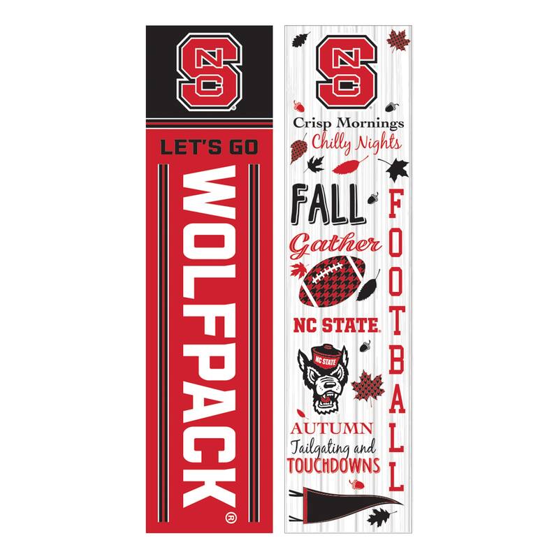 47" Double Sided Seasonal Porch Leaner, North Carolina State University - 47" x 11.25"