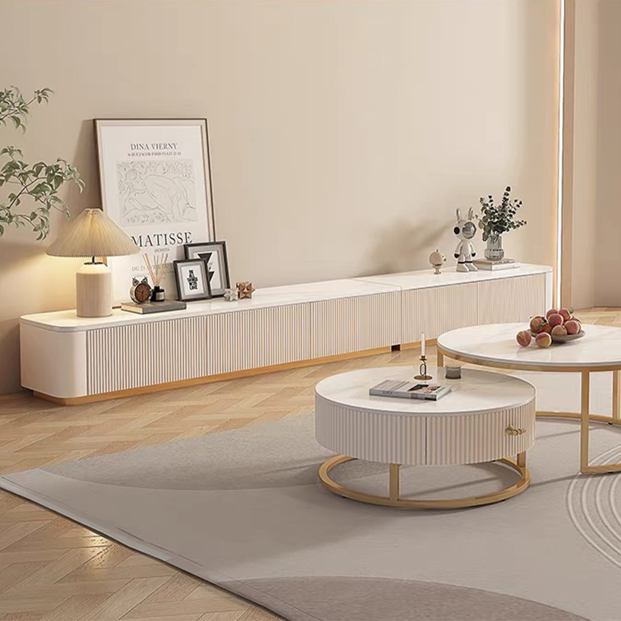 White marble tv stand sale