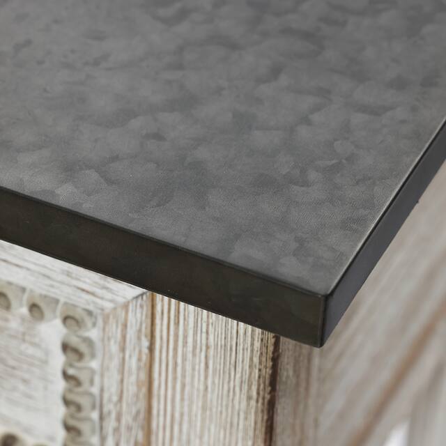 Farmhouse Distressed Wood and Metal 3-Drawer Console Table