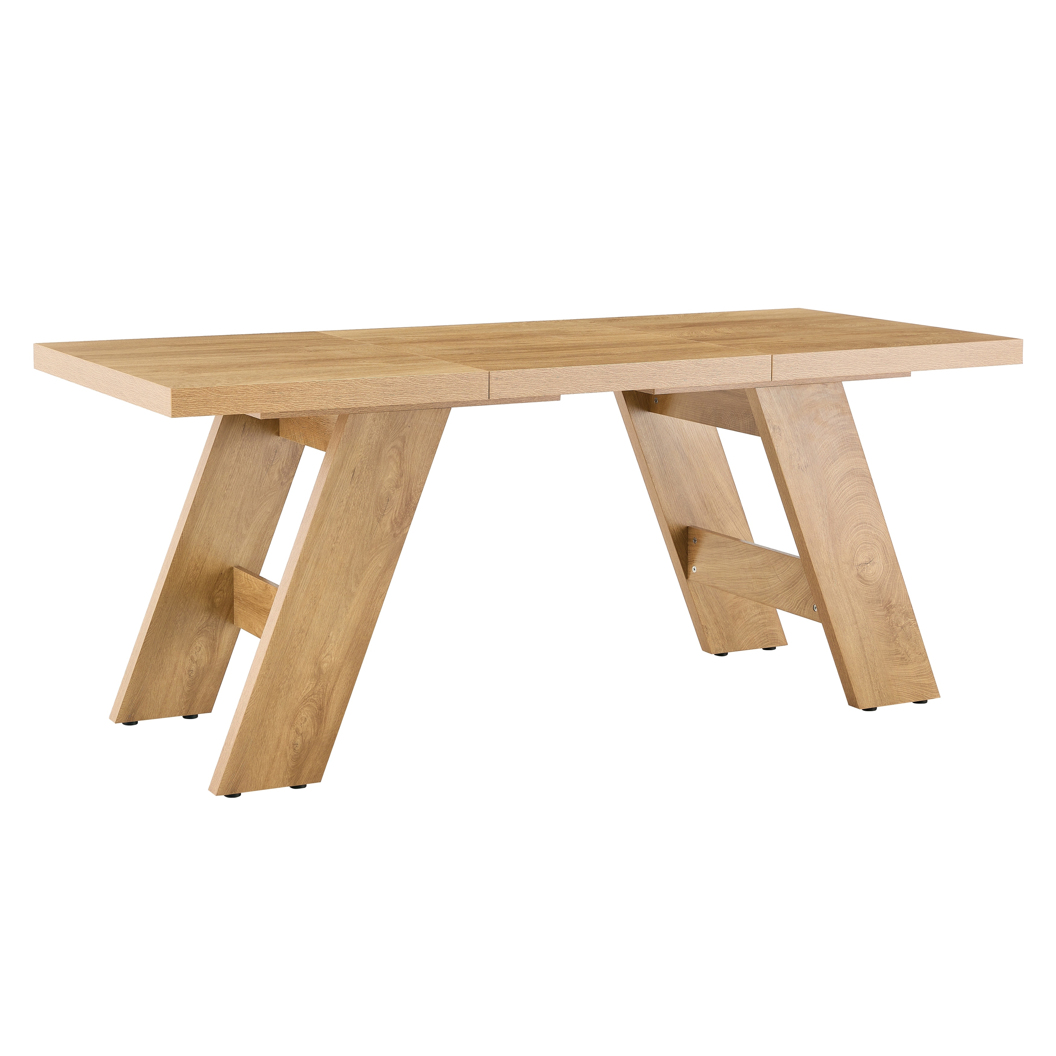 71×31.5Inches Light Wood Grain Mdf Splicing Rectangular Dining Table