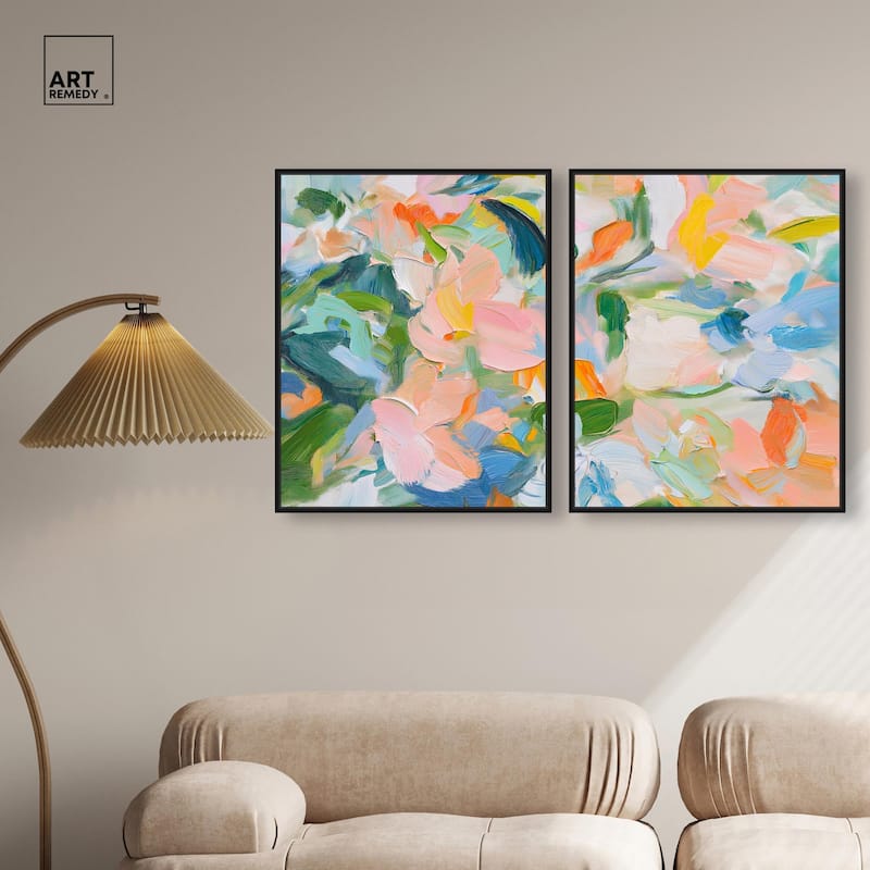 Chromatic Layers Canvas Set of 2 by Art Remedy