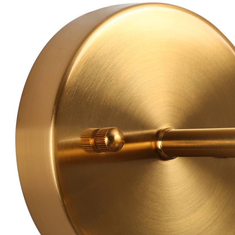 Mola Modern Gold 1-Light Bathroom Vanity Light Seeded Glass Wall Sconces - D 6" x H 9"