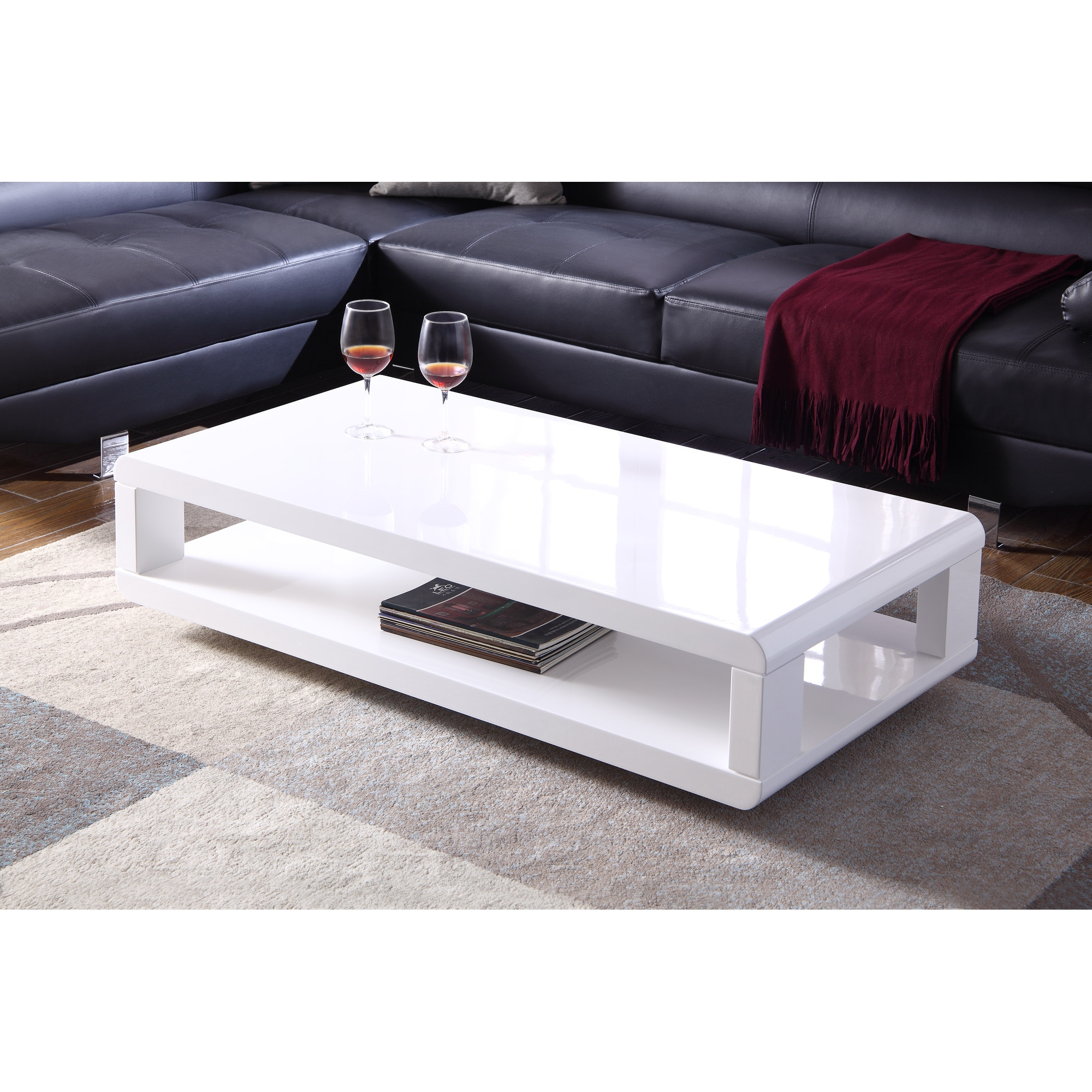 White high deals gloss coffee table