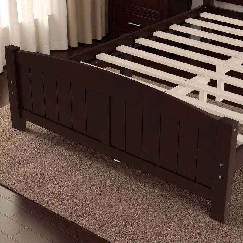 Solid Wood Platform Bed Frame with Support Slats, Strong Structure, No Box Spring Needed Modern Bedroom Furniture