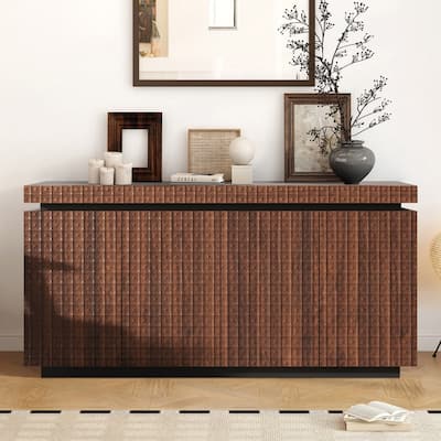Modern 58.3" Sideboard Buffet Cabinet with Easy Clean Durable Storage and Anti-Collision Design for Your Home