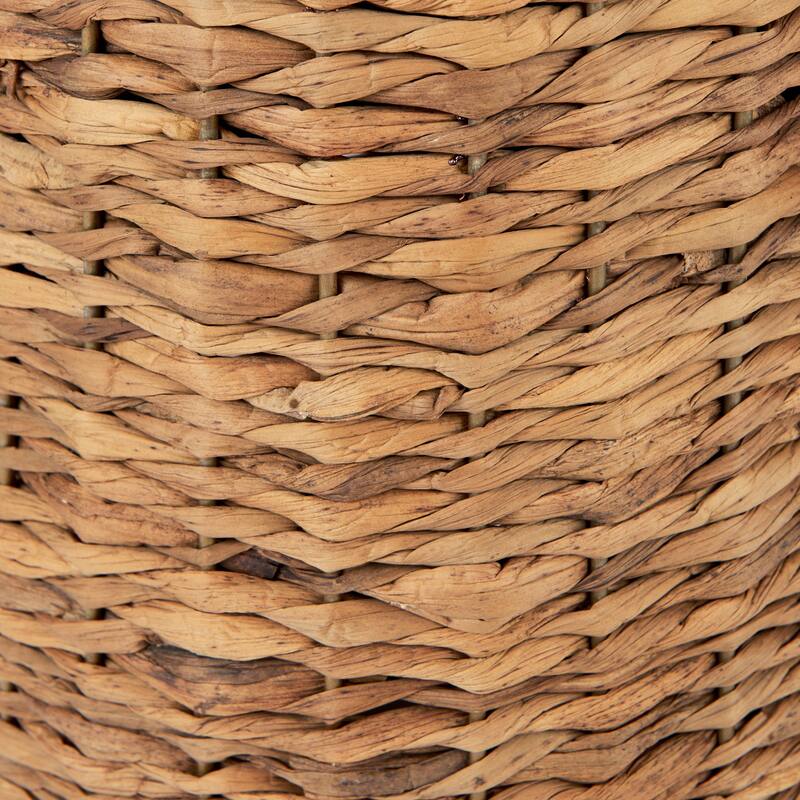 Campanile Brown Wicker w/White Shade Table Lamp