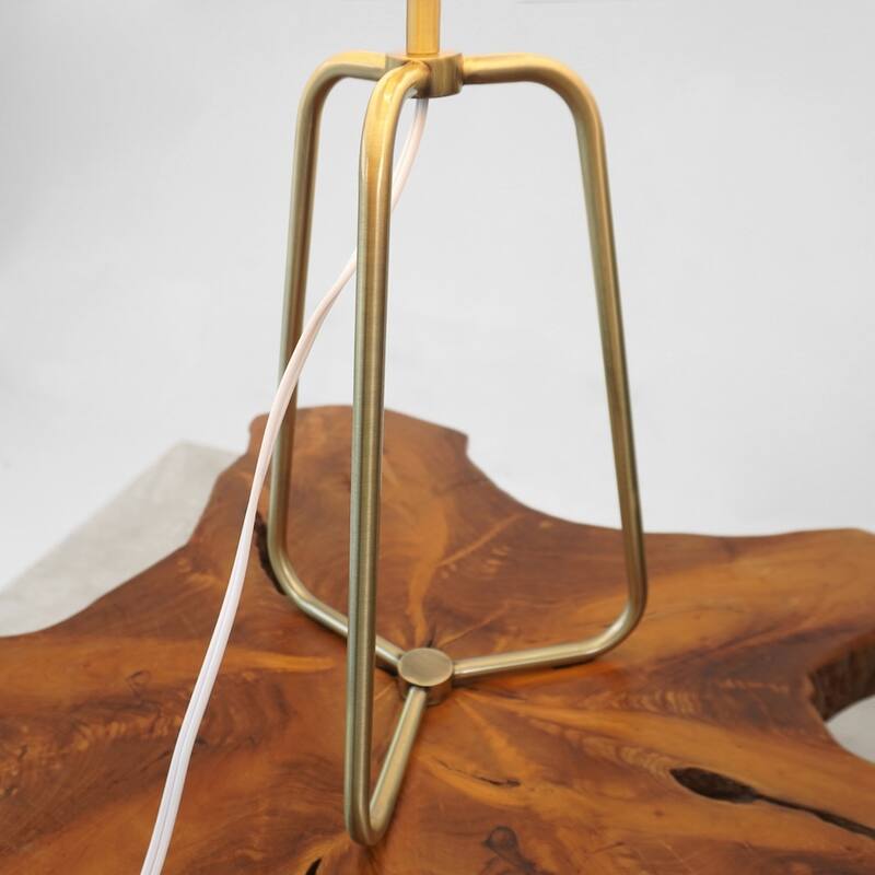 Cardin Marble Shade Table Lamp with Antique Brass Base