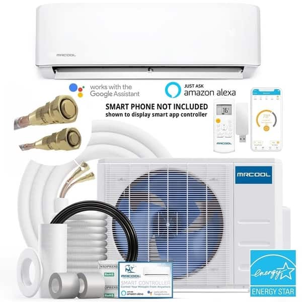 DIY® 3rd Gen 12,000 BTU 22 SEER Energy Star Ductless Mini-Split AC and Heat  Pump with 25ft Install Kit 115V - White - Bed Bath u0026 Beyond - 31483292