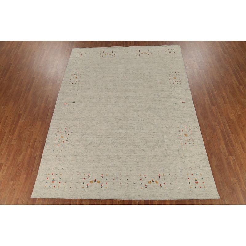 Tribal Gabbeh Area Rug Handmade Wool Carpet - 8'5"x 11'7"