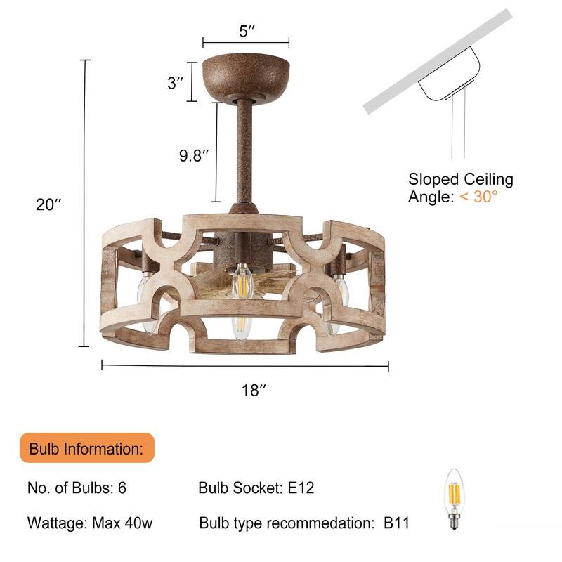 19 in. Oak Wood Bronze Downrod Ceiling Fan with Light and Remote