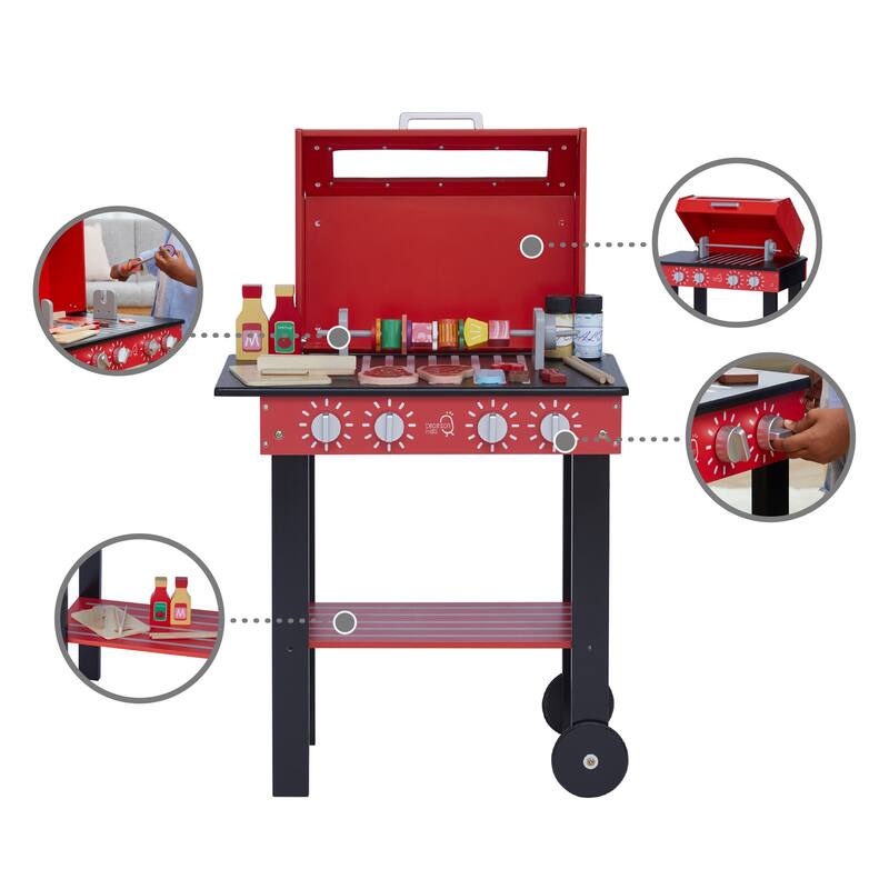Teamson Kids - Little Helper Backyard BBQ Play Stand Play Kitchen