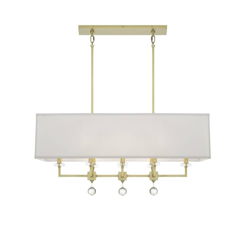 Crystorama Lighting Group Paxton 8 Light 17" Wide Linear Chandelier - Aged Brass