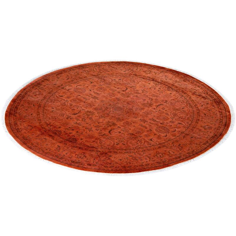 Fine Vibrance One-of-a-Kind Hand-Knotted Area Rug - Pink, 5' 7" x 5' 7" - 5' 7" x 5' 7"