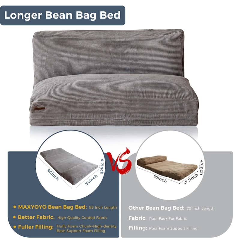 Corduroy Bean Bag Folding Sofa Bed