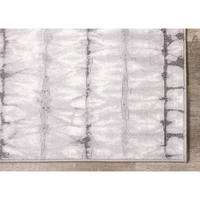 Isabelle Collection - Grey/White Soft Tie Dye Rug