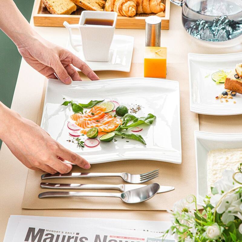 MALACASA Flora Porcelain Dinnerware Set (Service for 6)