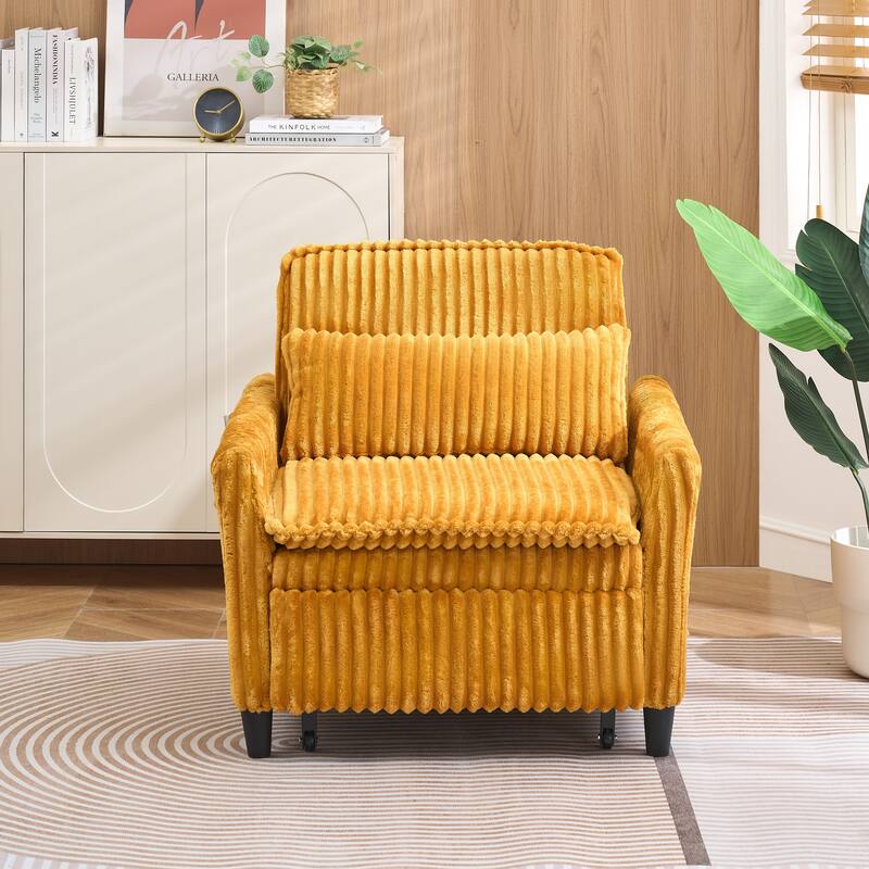 Corduroy Accent Chair Convertible Chaise Lounge, Single Sofa Chair Lounge Chair Pull-out Sleeper Sofa Bed