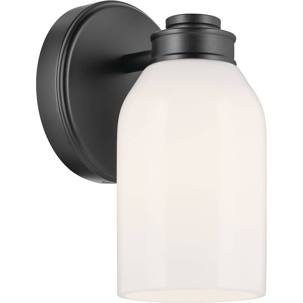 Kichler 55200 Shae 8" Tall Bathroom Sconce with Glossy White Opal