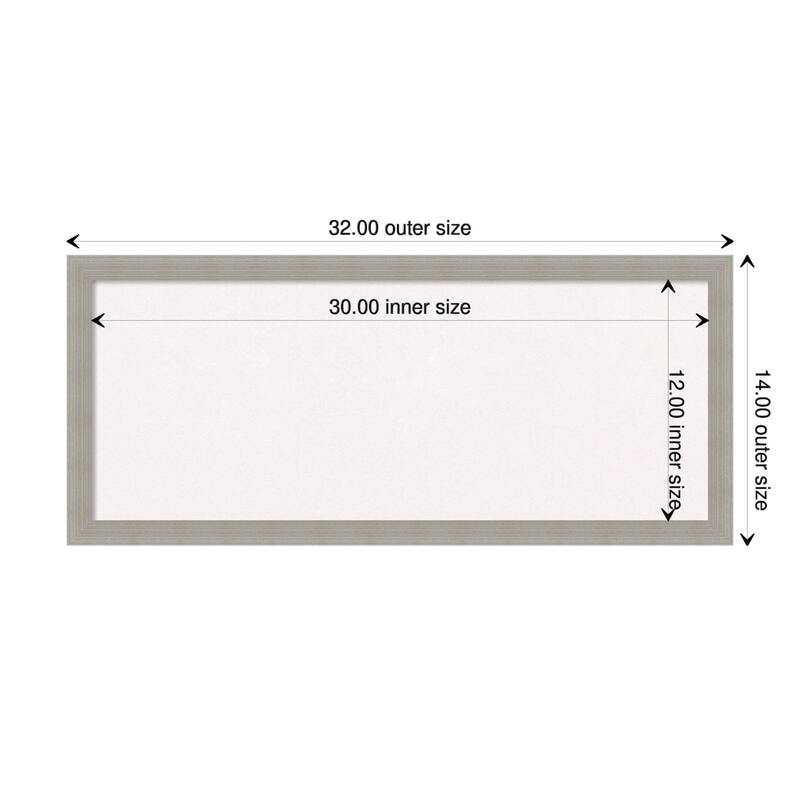 Woodgrain Stripe Wood Framed White Corkboard Bulletin Board - Woodgrain Stripe Grey - Board Size 30x12