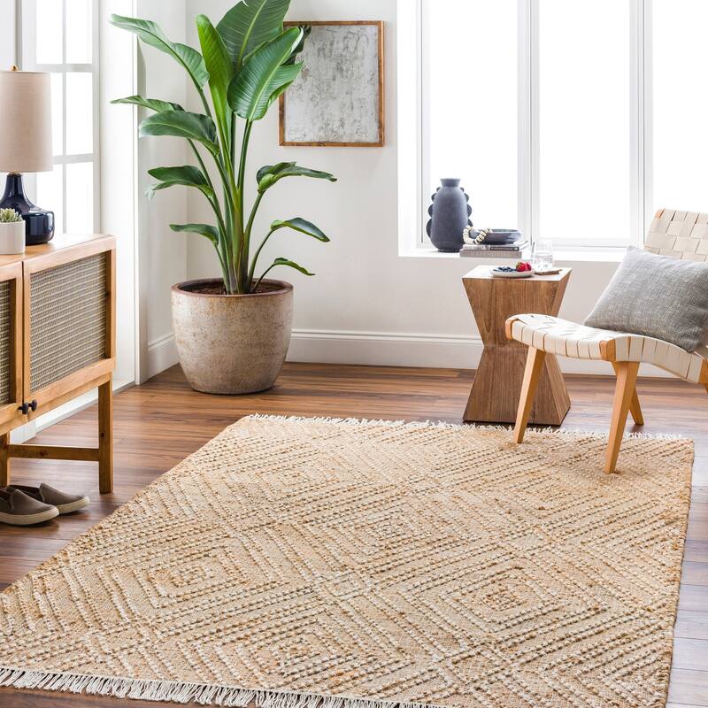Deonne Handmade Jute & Wool Area Rug - Camel/Ivory - 5' x 7' 6"