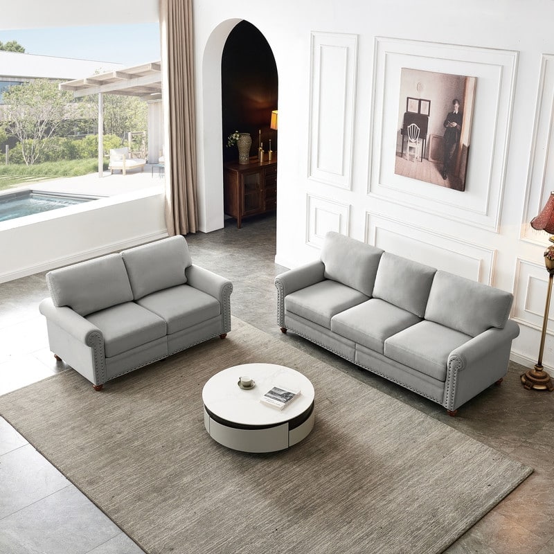 Classic Nailhead Sofa Collection for Living Room