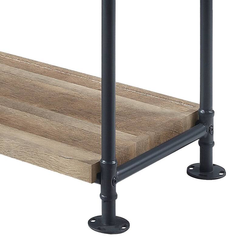 Mankato Oak and Sandy Black 3-Shelf Bookshelf